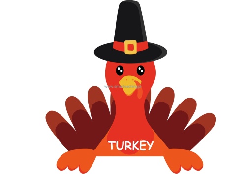 Thanksgiving PDF – dekoracje tematyczne do gazetki: indyk.