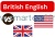Tytuł gazetki American vs British English z flagami Wielkiej Brytanii i USA