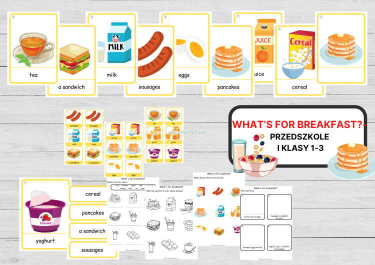 Flashcards, memory i karty pracy – zestaw What’s for Breakfast? po angielsku PDF