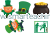 Dekoracje do gazetki – wycinanki na St. Patrick’s Day (top hat, leprechaun, pot of gold)