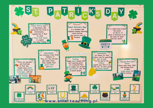 Gazetka szkolna St. Patrick’s Day – kompletna dekoracja PDF po angielsku