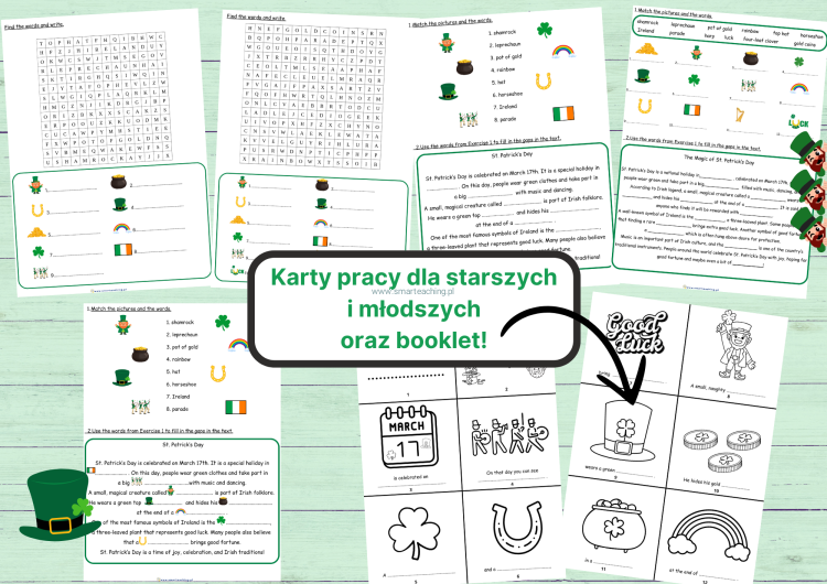 Karty pracy i booklet – materiały o Dniu Świętego Patryka dla dzieci i młodzieży