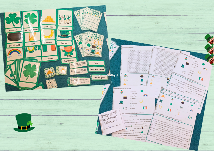 Zestaw PDF na St. Patrick’s Day – wszystkie elementy zestawu edukacyjnego