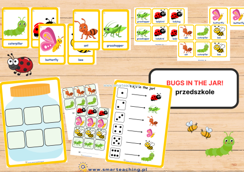 Flashcards, gra memory i zabawa „Bugs in the Jar” – owady po angielsku