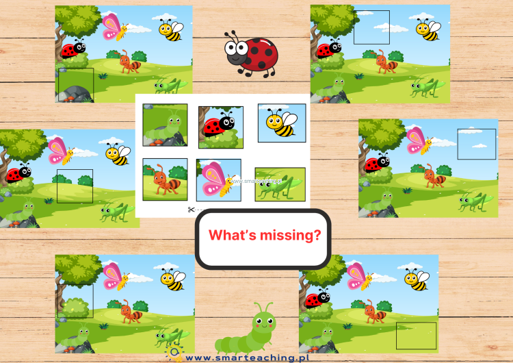 What’s missing – edukacyjne plansze z robaczkami do zgadywania