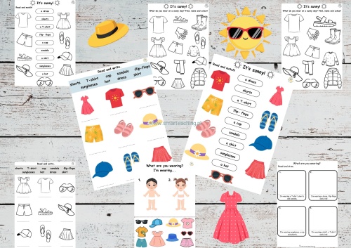 Karty pracy do nauki angielskiego – summer clothes PDF do druku