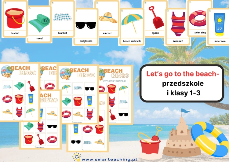 Zestaw Let’s Go to the Beach – materiały do nauki angielskiego dla dzieci