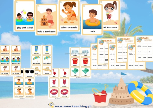 Let’s Go to the Beach – karty obrazkowe z plażowym słownictwem po angielsku