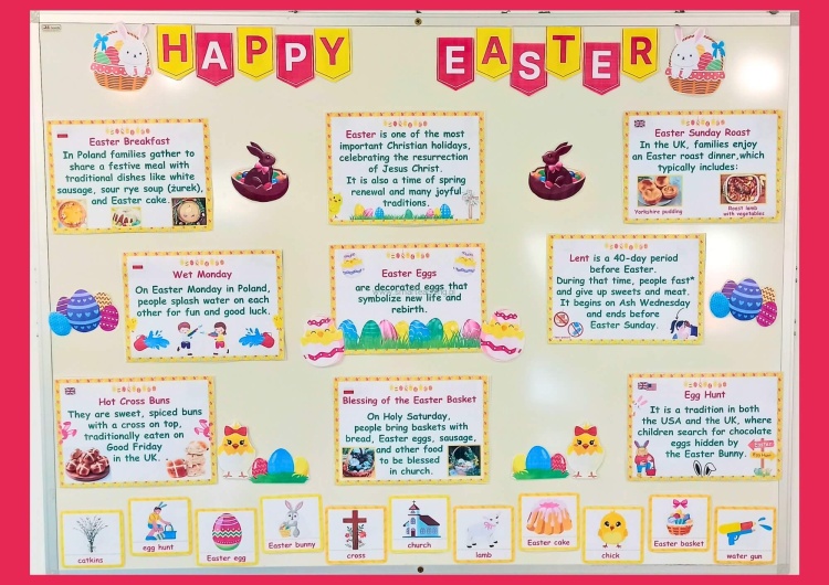 Gotowa gazetka szkolna Easter – dekoracja wielkanocna po angielsku