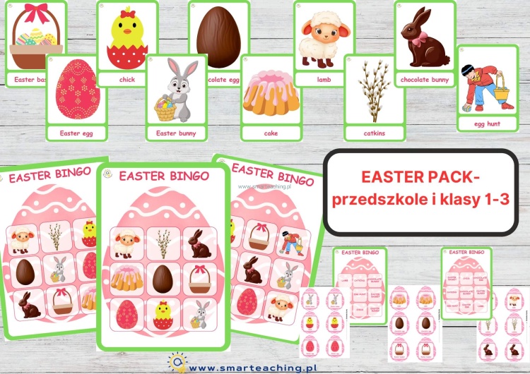 Flashcards, memory i karty bingo – wielkanocne słownictwo po angielsku