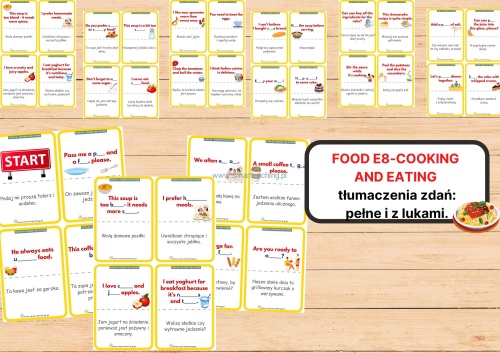 Karty ‘I have, who has?’ – Cooking and Eating, zestaw do druku dla uczniów, 37 kart PDF