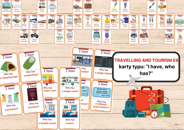 Gra językowa I have, who has – Travelling and Tourism E8 – karty do nauki angielskiego PDF