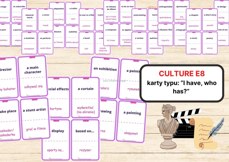 Karty „I have, who has” Culture E8 – zestaw 73 kart z działu kultura PDF