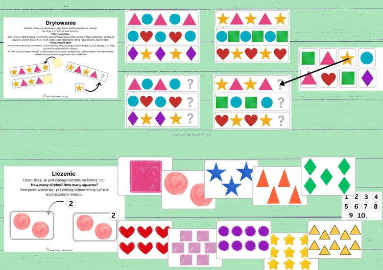 Ćwiczenia sekwencji kształtów i liczenia – zestaw edukacyjny Shapes and Numbers