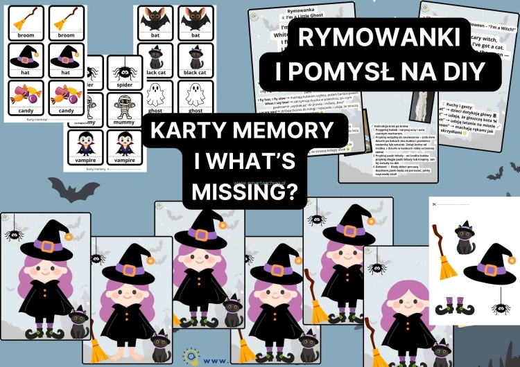 Halloween – karty memory, rymowanki i pomysł na DIY dla przedszkola