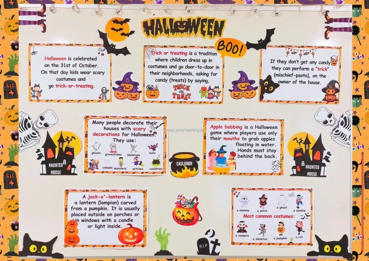 Gazetka ścienna Halloween – dekoracja do klasy językowej PDF