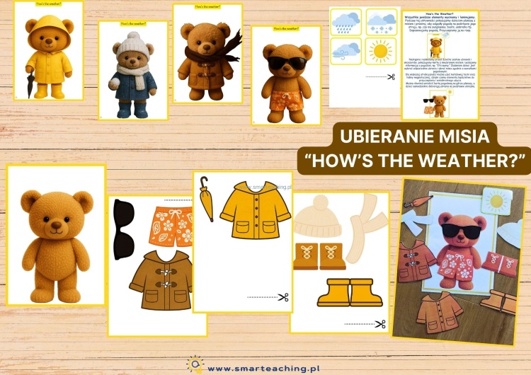 Ubieranie misia zgodnie z pogodą – aktywność językowa How’s the Weather