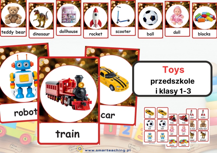 Zestaw Toys – przedszkole i klasy 1–3 – flashcards z zabawkami po angielsku