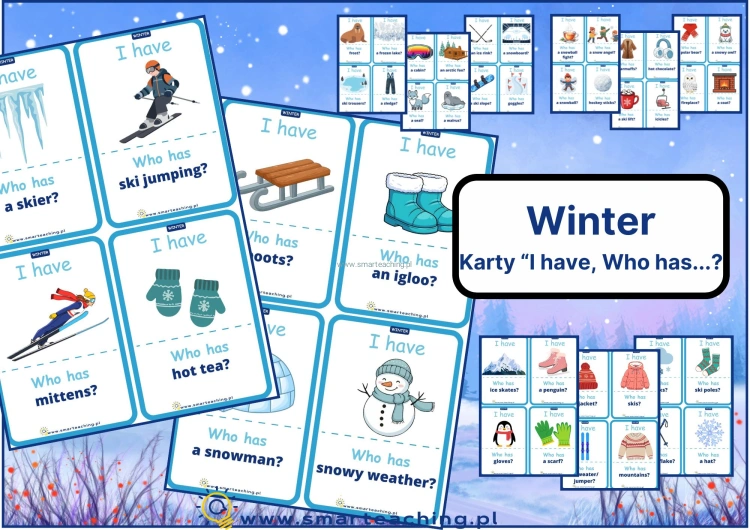 Winter – gra „I have, who has?” do nauki angielskiego dla dzieci