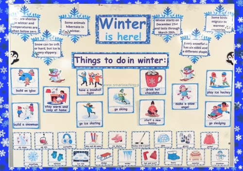Gazetka szkolna Winter po angielsku – zimowe słownictwo i fun facts PDF