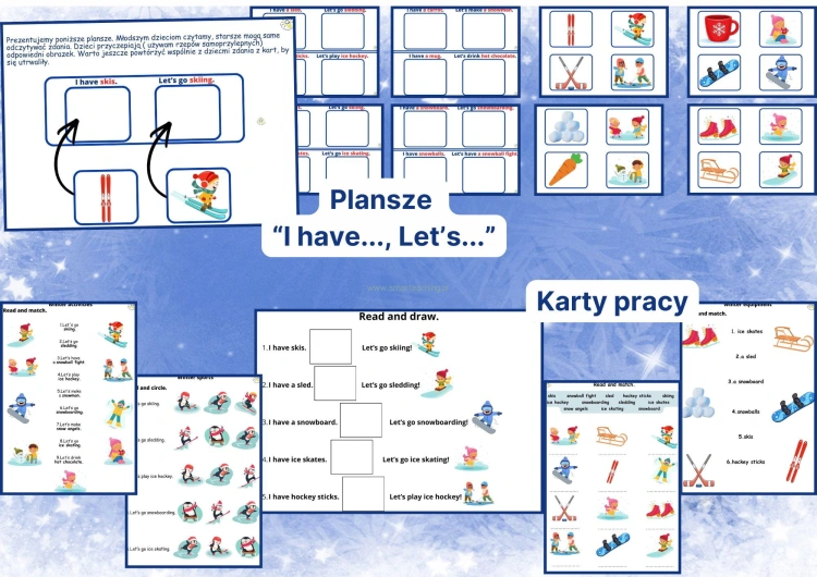 plansze i have lets budowanie zdań zimowe aktywności angielski
