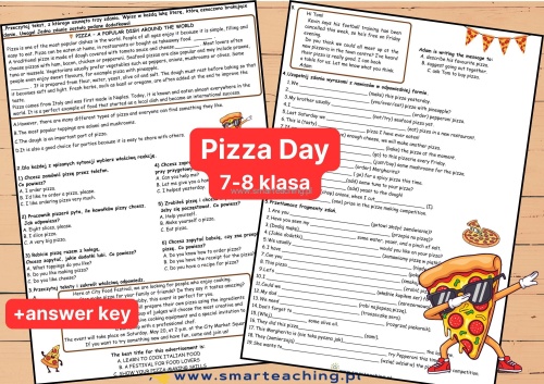 E8 pizza day- karty pracy gramatyka PDF