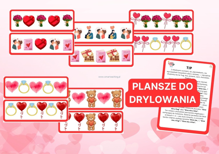 Walentynki – karty do drylowania słownictwa