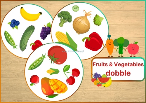 Dobble Fruits and Vegetables – karty do druku