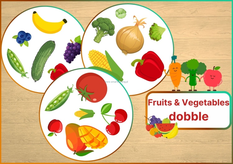 Dobble Fruits and Vegetables – karty do druku