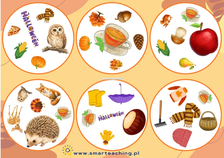 Jesienne słownictwo po angielsku – gra Autumn Dobble
