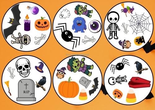Halloween Dobble dla dzieci – 31 kart do nauki słownictwa