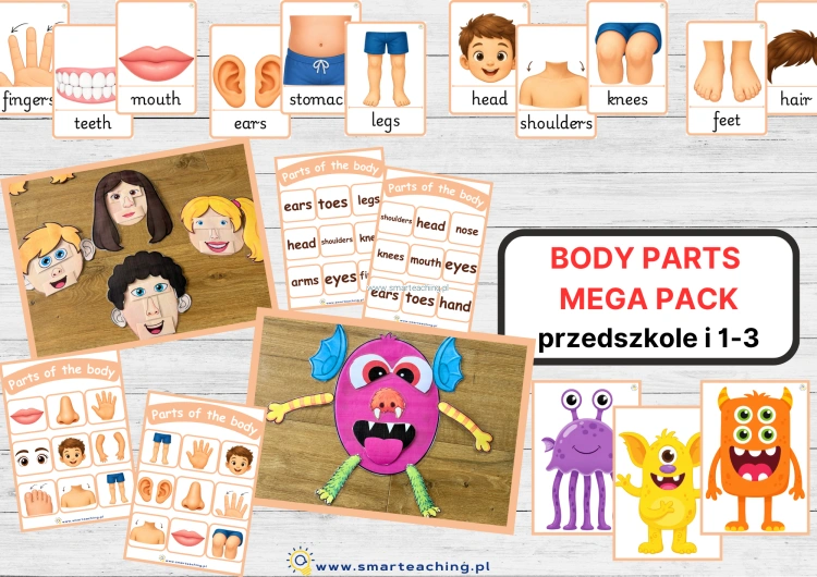 BODY PARTS Mega Pack – zestaw materiałów do nauki części ciała po angielsku dla przedszkola i klas 1–3